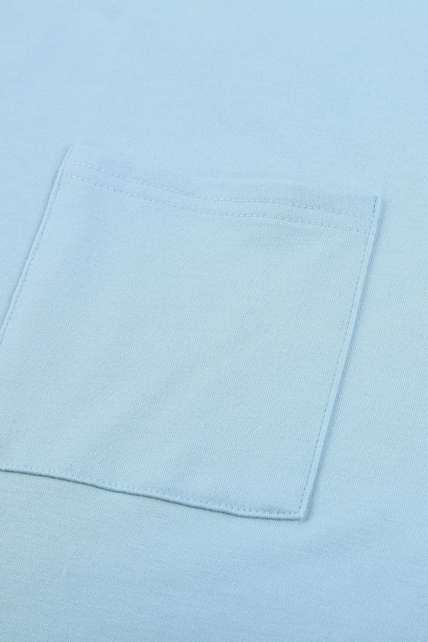 Solid Color Short Sleeve Basic T Shirt with Patch Pocket