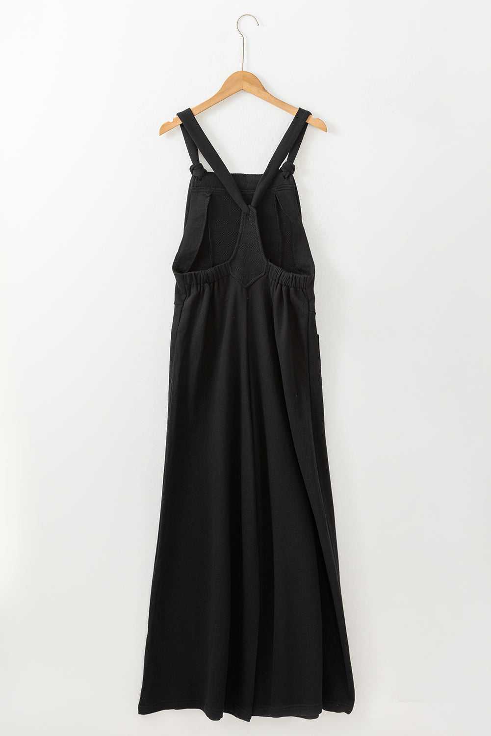 Knotted Straps Patch Pocket Wide Leg Jumpsuit