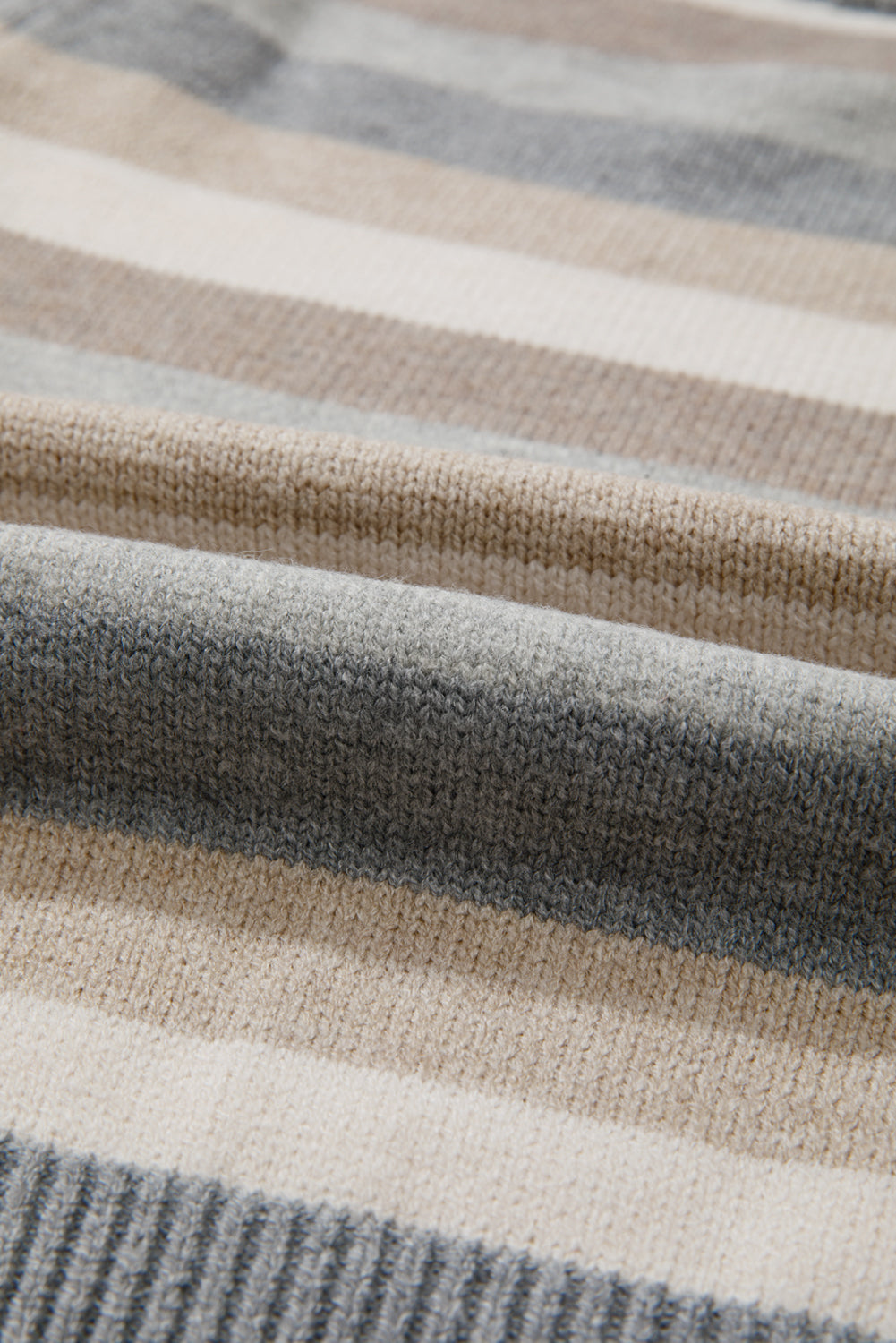 Stripes for Days Ribbed Edge Round Neck Sweater