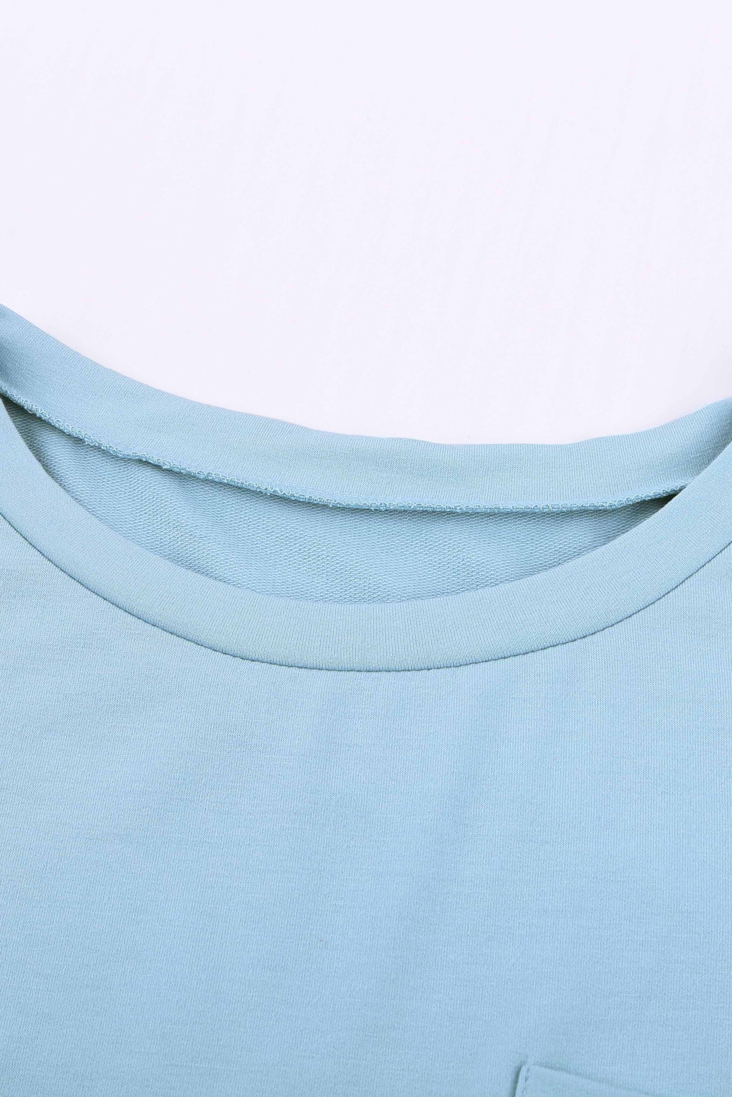 Solid Color Short Sleeve Basic T Shirt with Patch Pocket