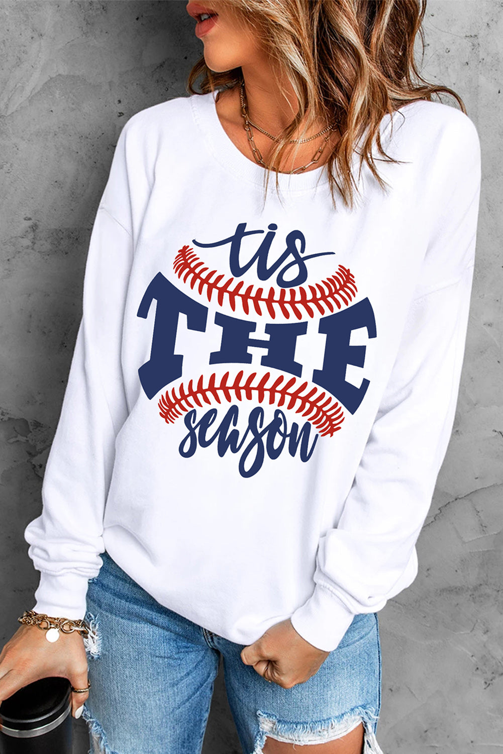 White Tis The Season Baseball Graphic Sweatshirt