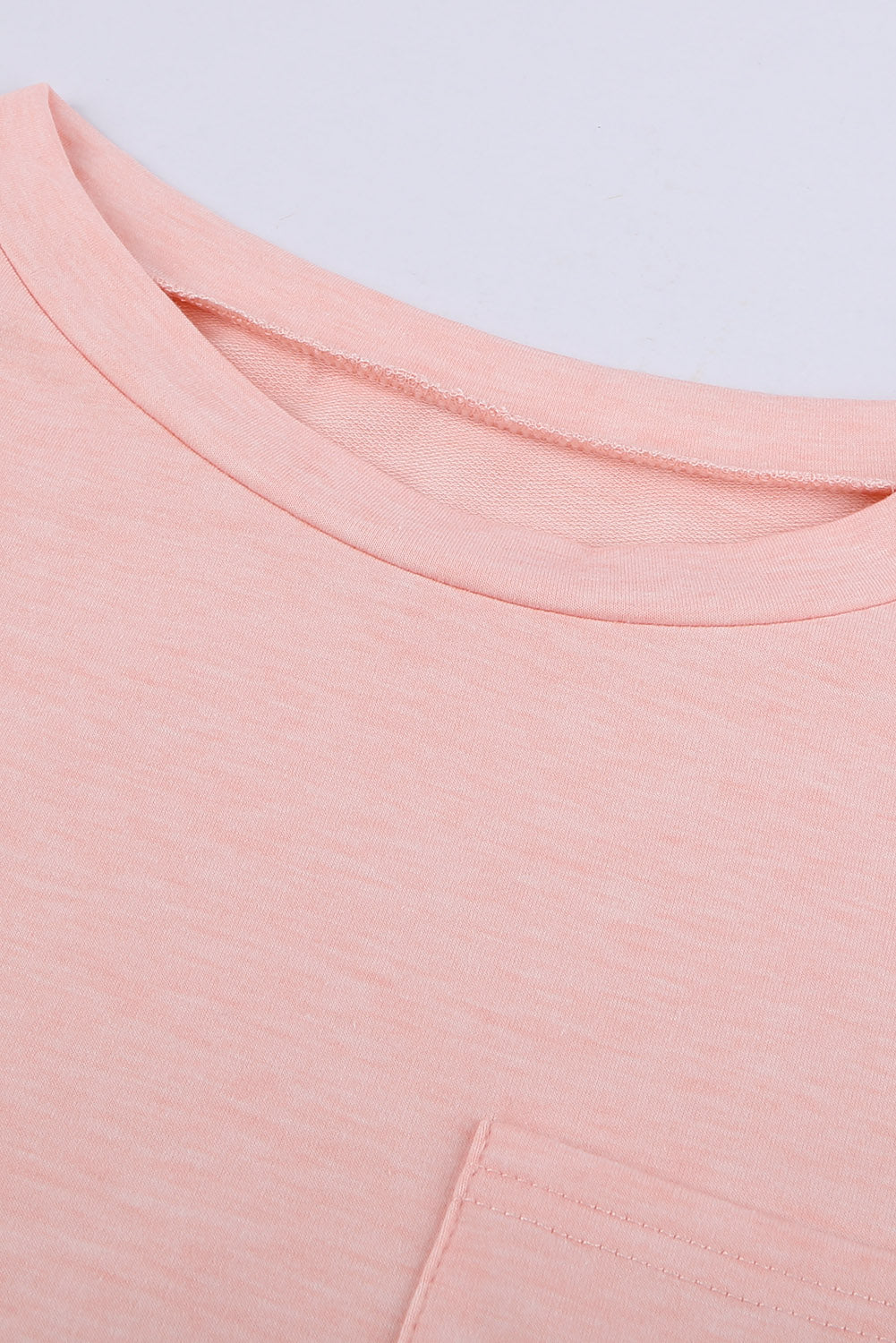 Solid Color Short Sleeve Basic T Shirt with Patch Pocket