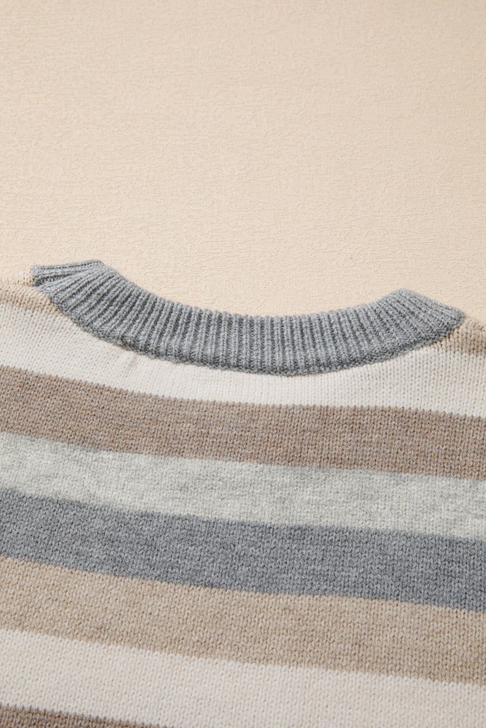 Stripes for Days Ribbed Edge Round Neck Sweater
