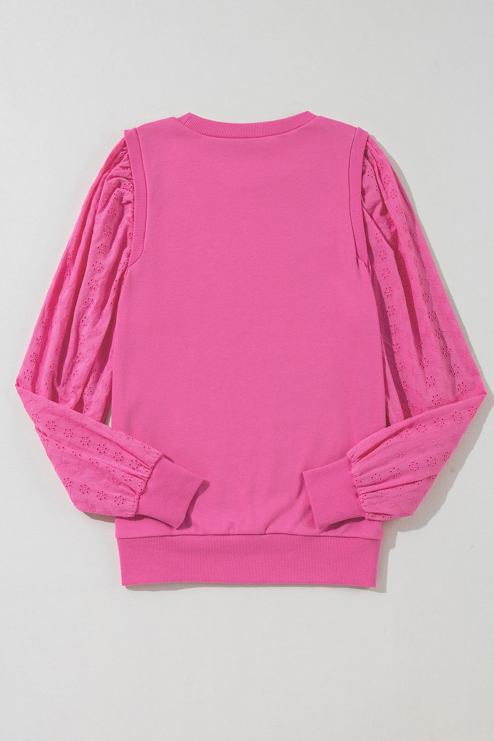 Solid Patchwork Sleeve Round Neck Sweatshirt