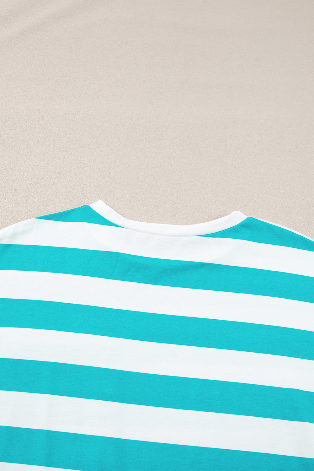 Orange Stripe Contrast Patch Pocket Drop Sleeve T Shirt