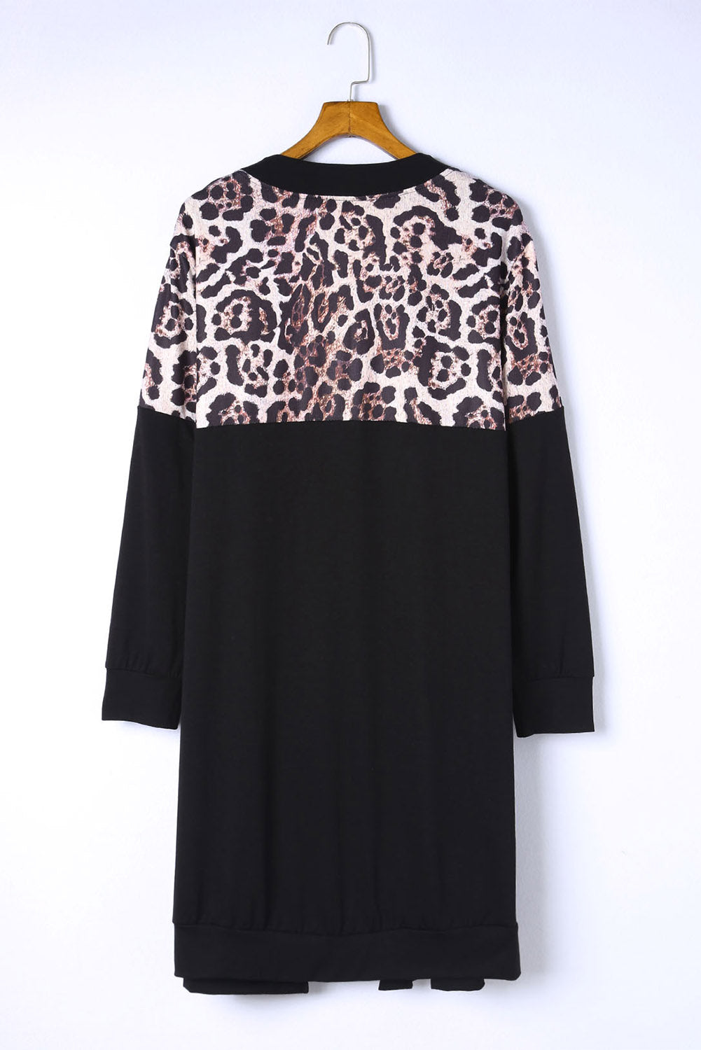 Red Printed Leopard Detail Plus Size Cardigan