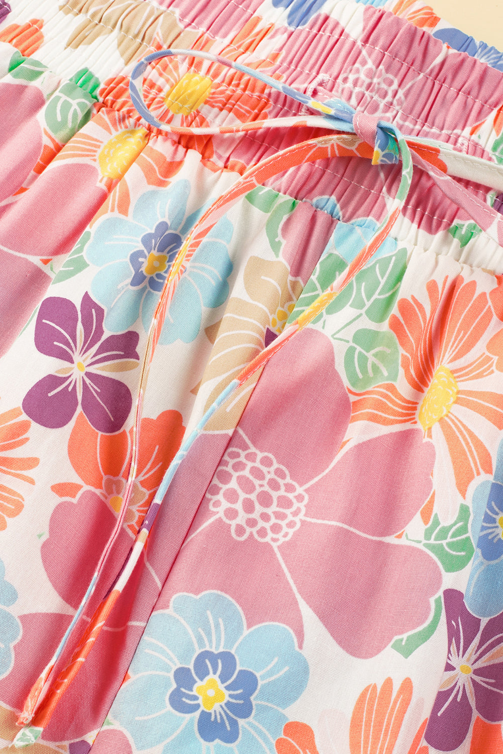 Stand Out! Floral Smocked Waist Loose Pants