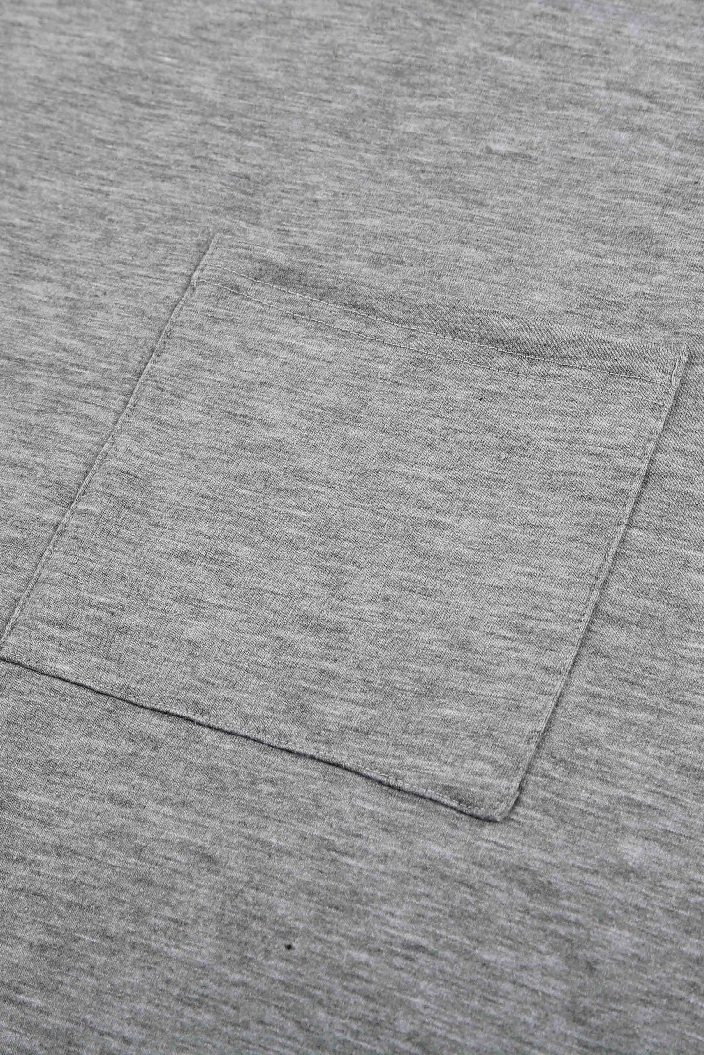 Solid Color Short Sleeve Basic T Shirt with Patch Pocket