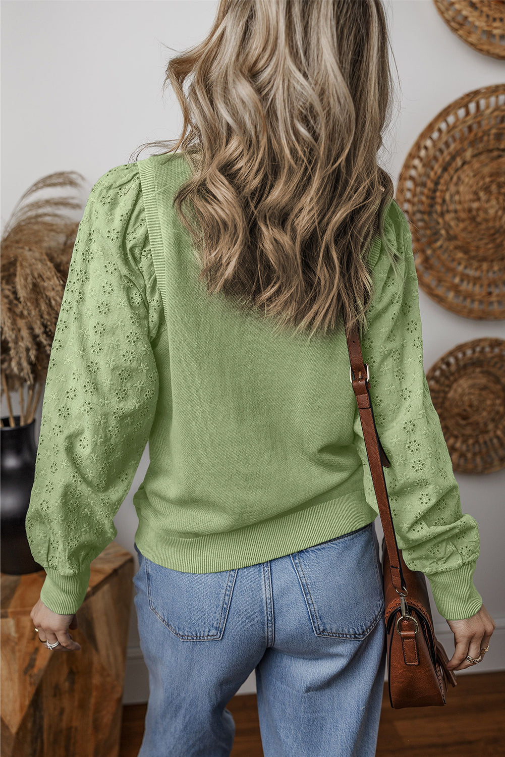 Solid Patchwork Sleeve Round Neck Sweatshirt