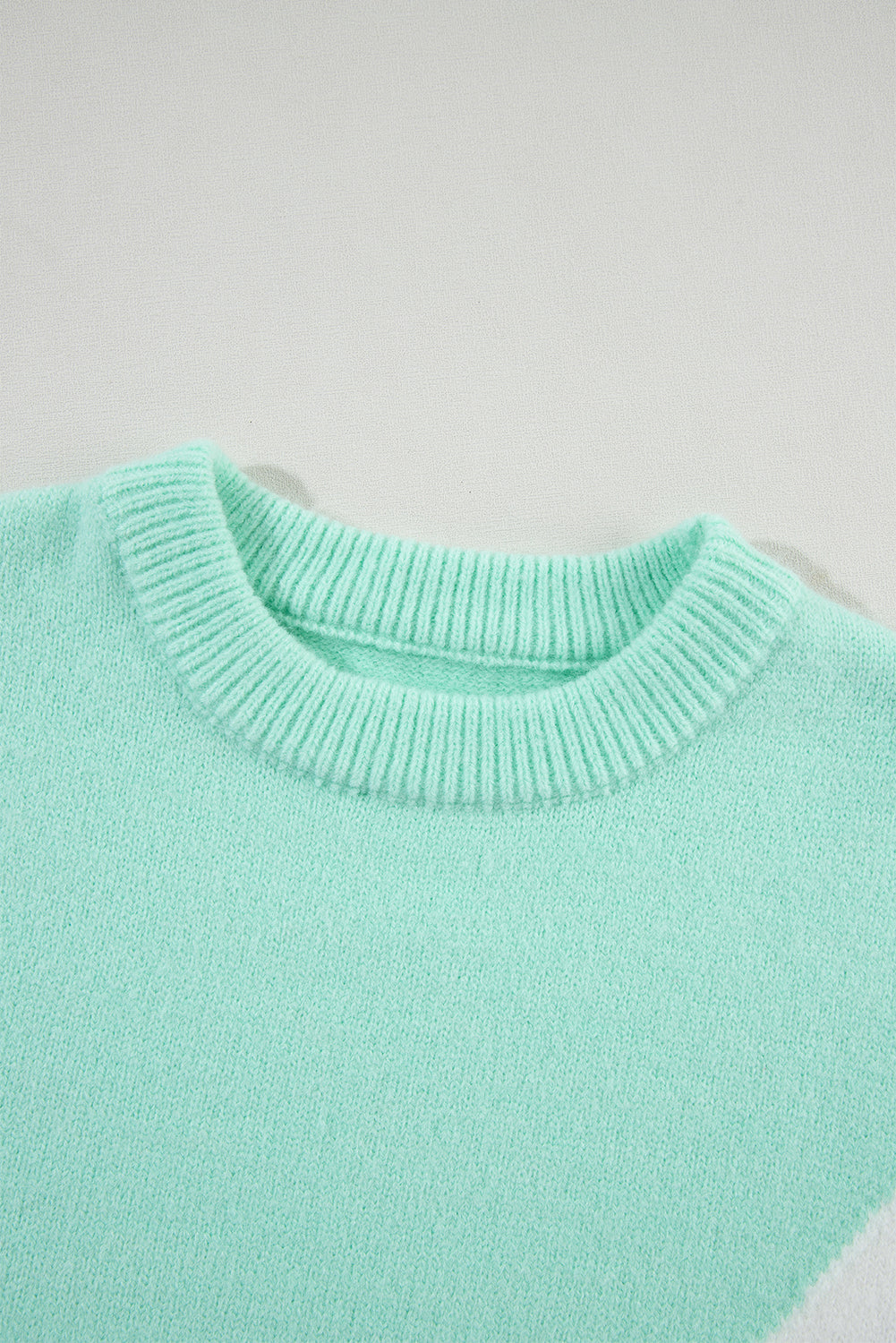 Chevron Colorblock Ribbed Knit Drop Shoulder Sweater