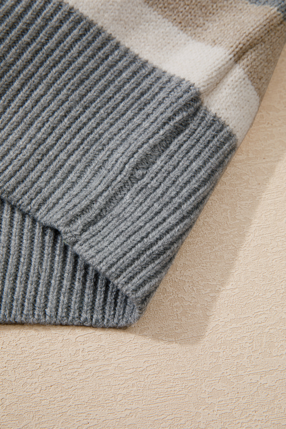 Stripes for Days Ribbed Edge Round Neck Sweater