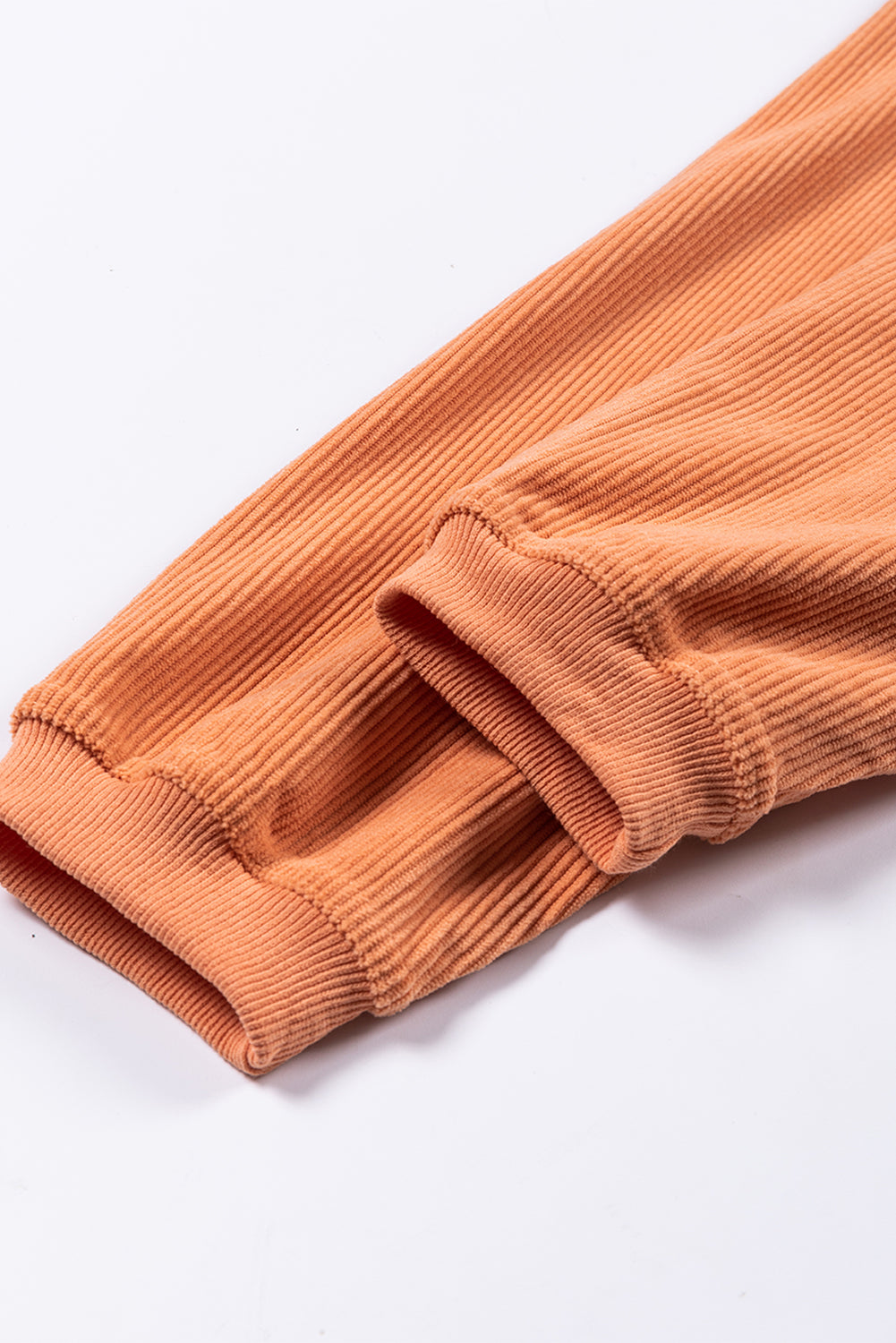 Strawberry Pink Ribbed Corded Oversized Sweatshirt
