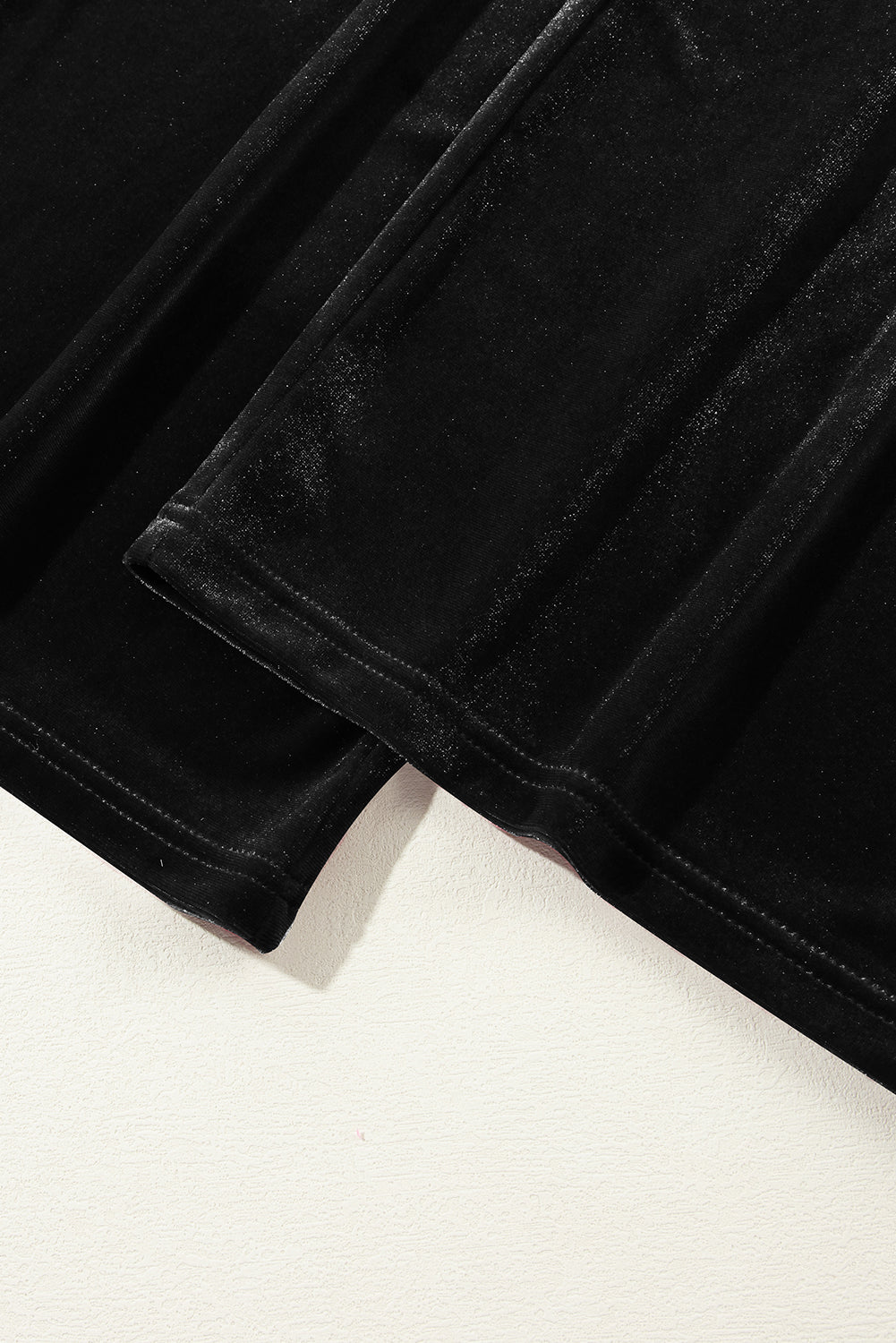 Velvet Drawstring Waist Wide Leg Pants