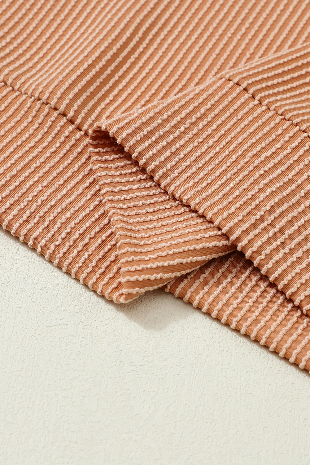 Color Block Ribbed Loose Long Sleeve Top