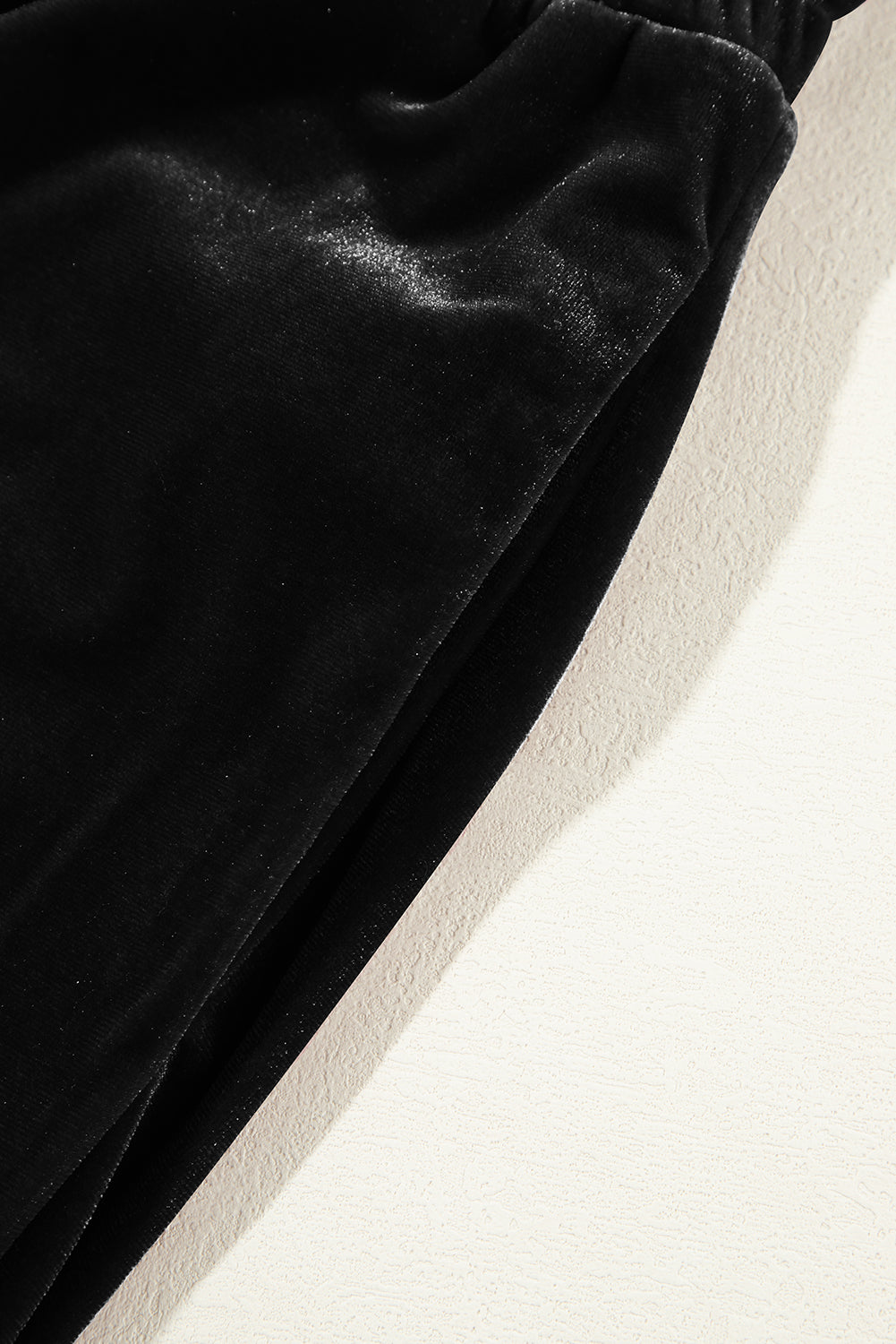 Velvet Drawstring Waist Wide Leg Pants