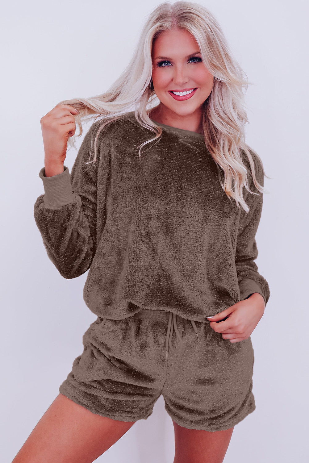 Teddy Bear Feel Two-Piece Fleece Lounge Set