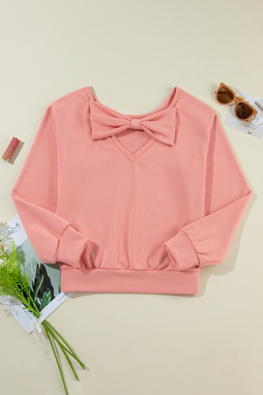 Bowknot Round Neck Sweatshirt