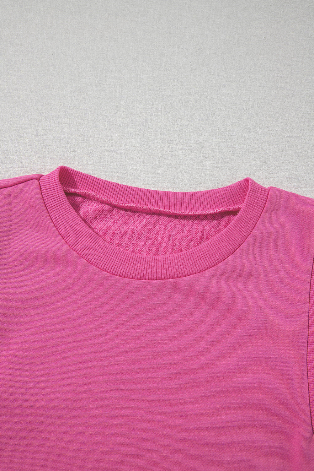 Solid Patchwork Sleeve Round Neck Sweatshirt
