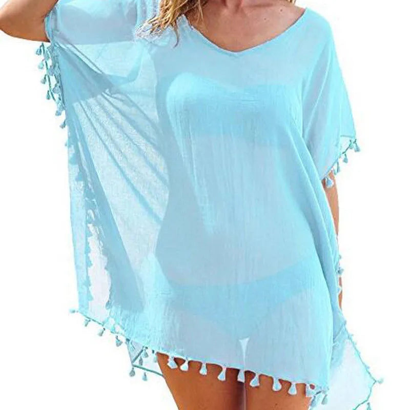 Chiffon Tassels Swimsuit Cover Up