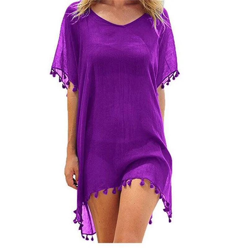 Chiffon Tassels Swimsuit Cover Up
