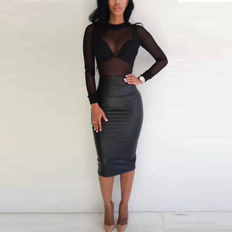 Sheer Long Sleeve Blouse