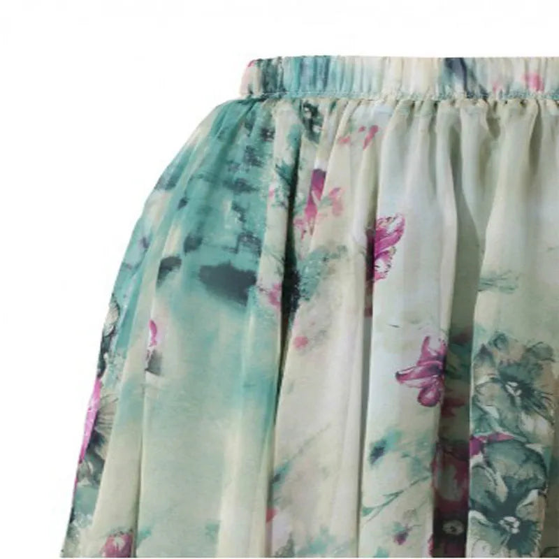 Floral Boho Long Maxi Skirt