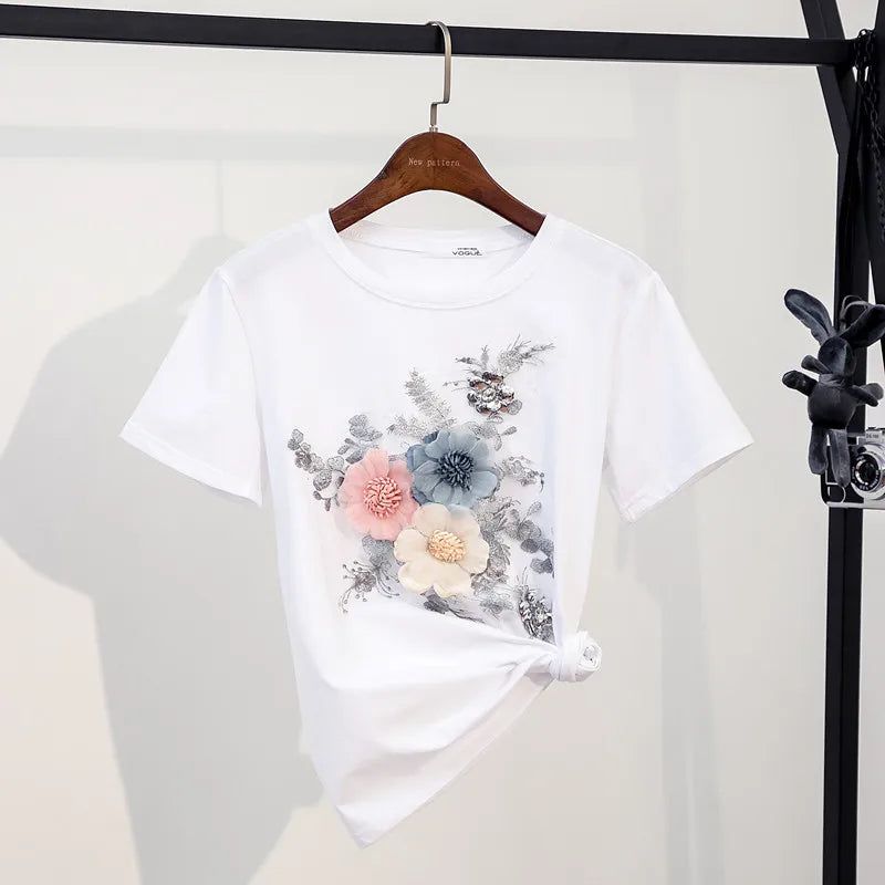 Elegant Floral Graphic T-Shirt