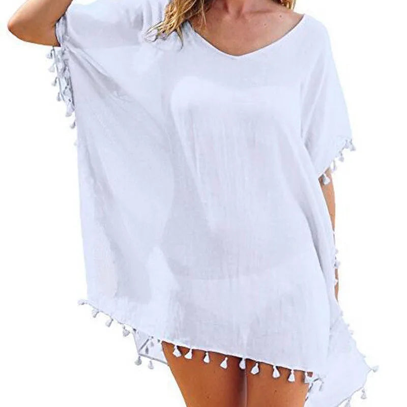 Chiffon Tassels Swimsuit Cover Up