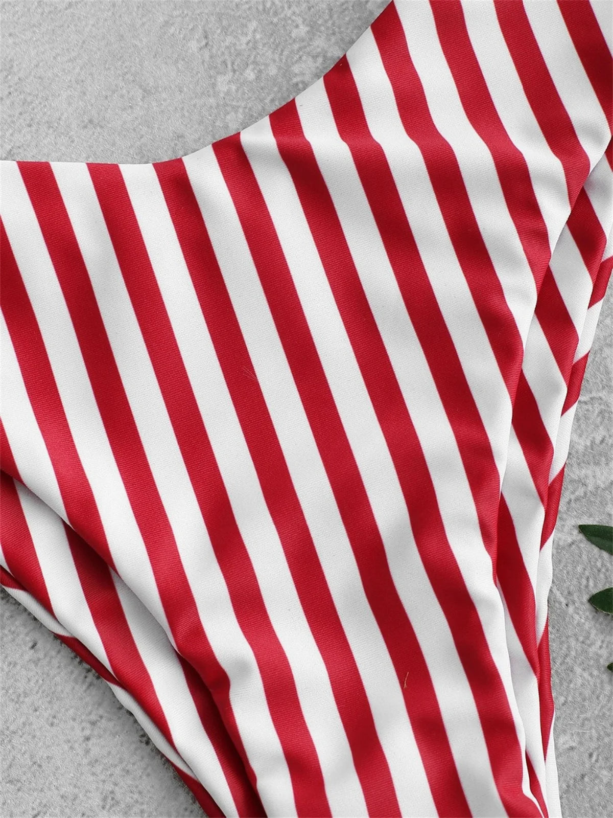 Scoop Neck Striped Swimwear Knot Bow Top