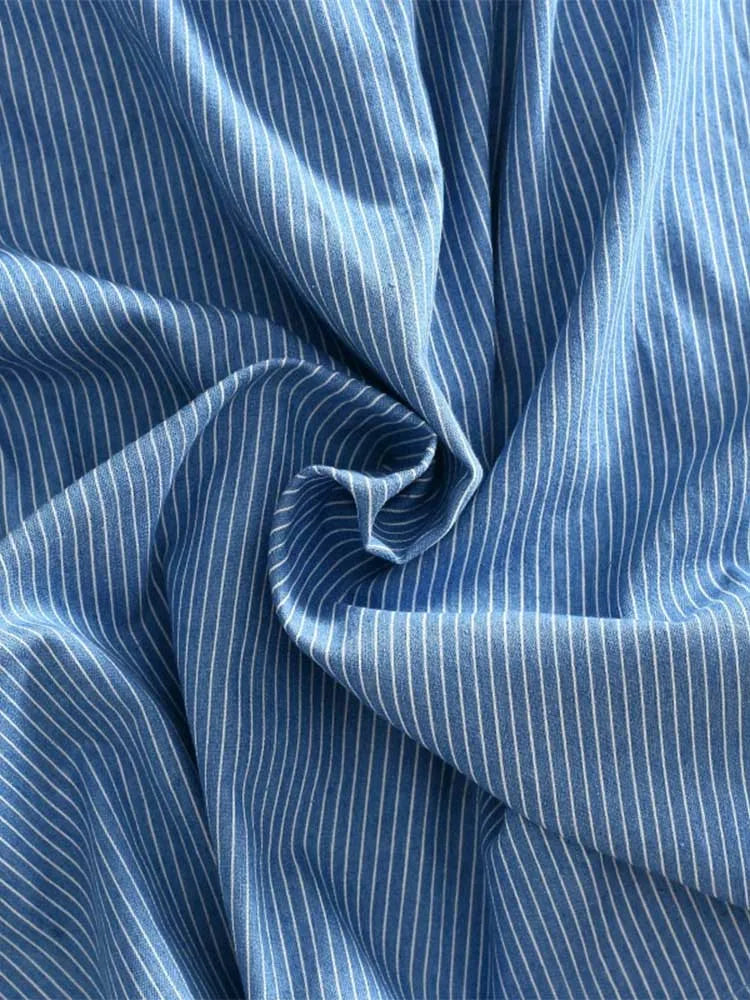High Waist Casual Striped Bow Denim Skirt