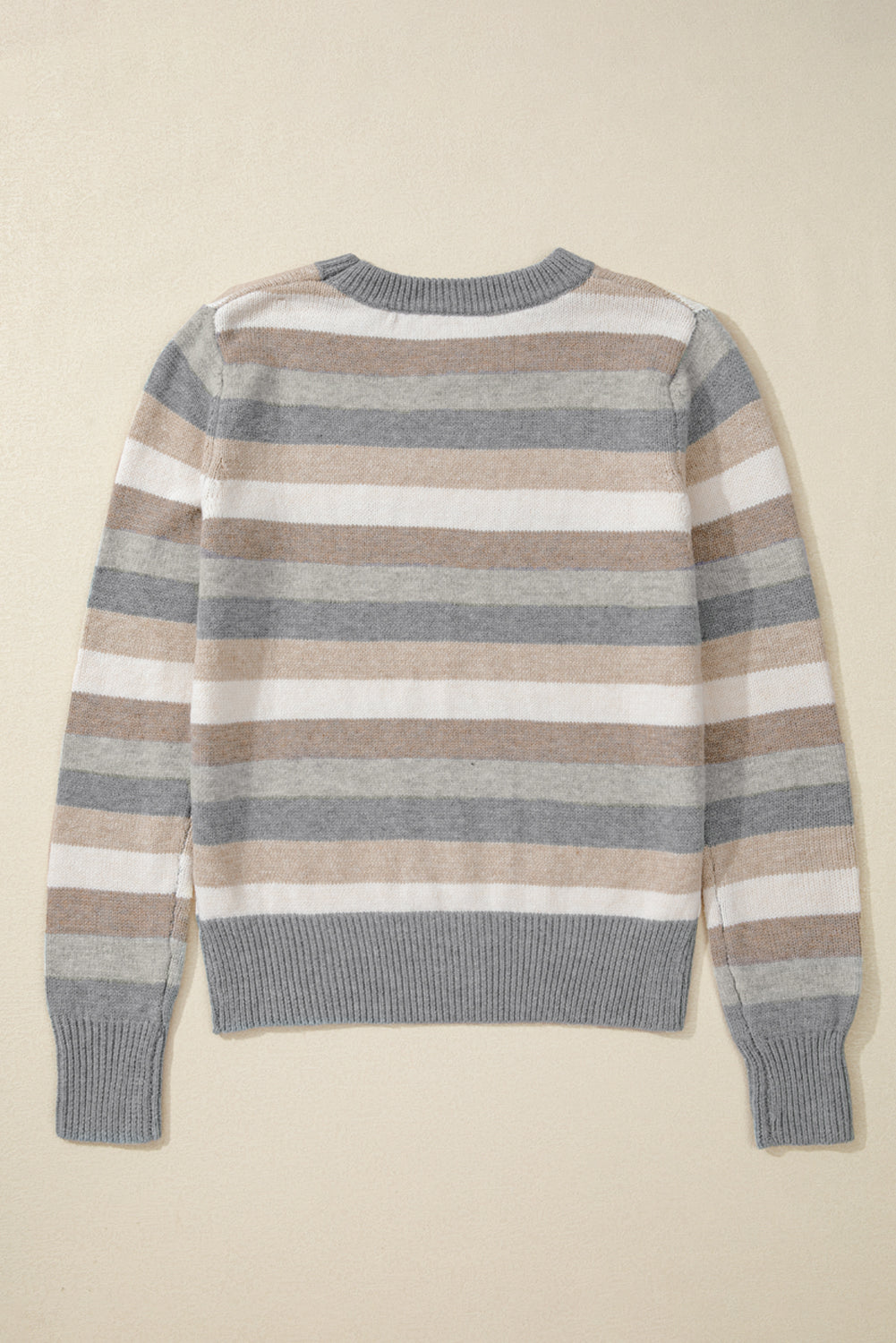 Stripes for Days Ribbed Edge Round Neck Sweater