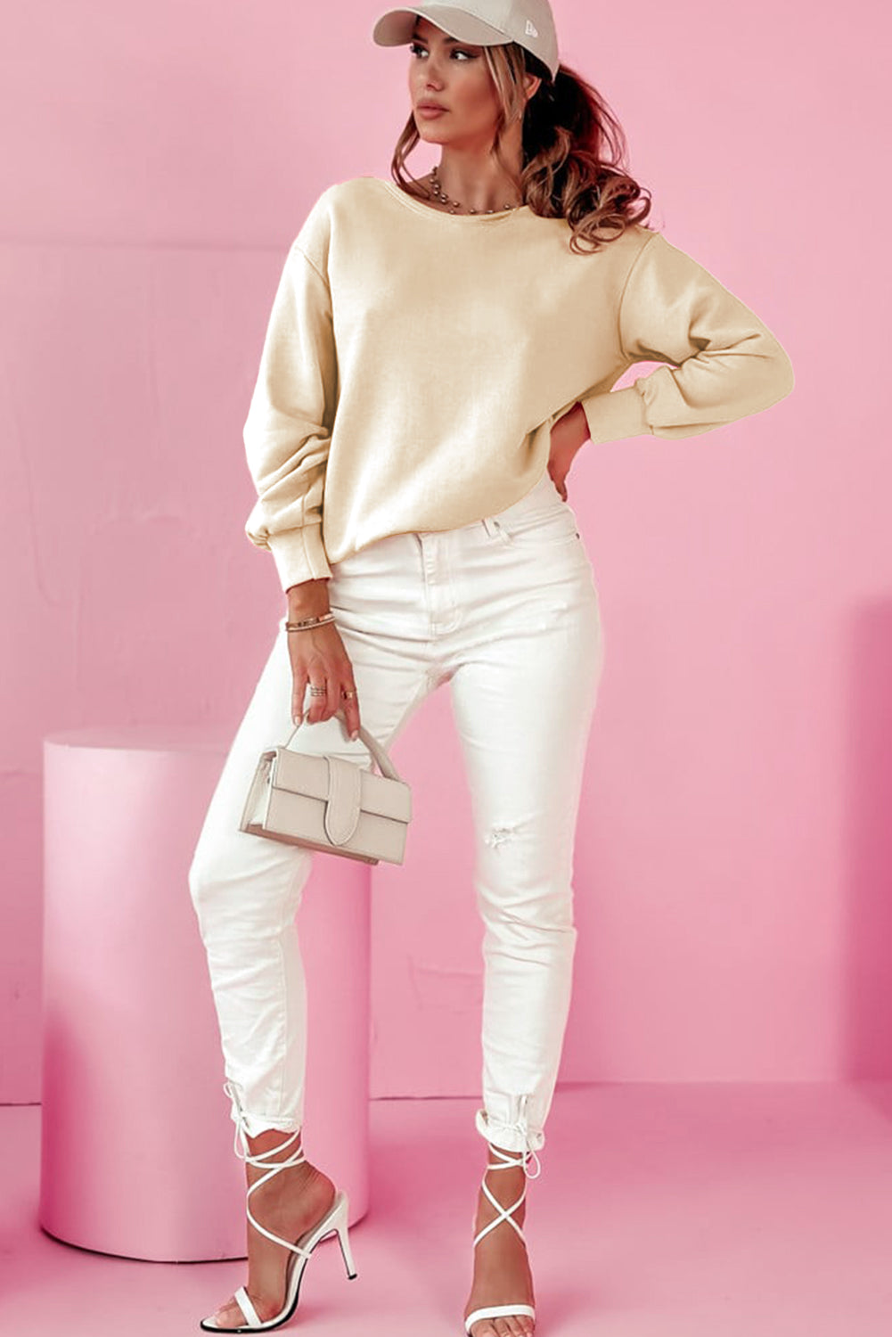 Bowknot Round Neck Sweatshirt