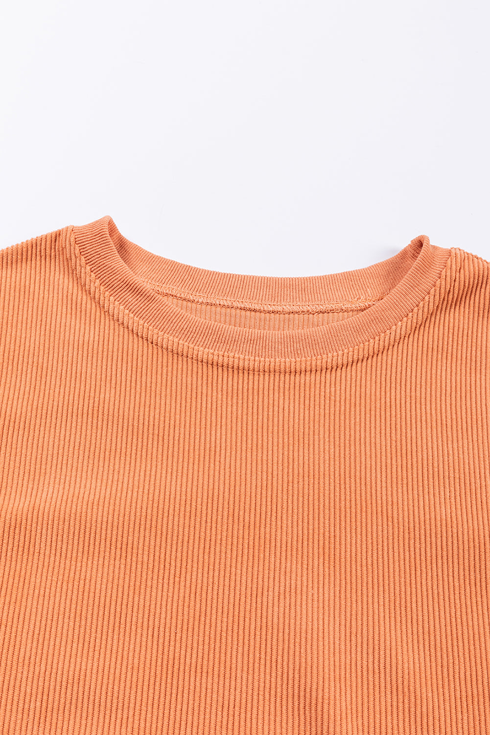 Strawberry Pink Ribbed Corded Oversized Sweatshirt