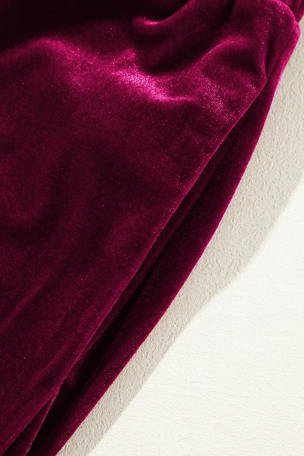 Velvet Drawstring Waist Wide Leg Pants