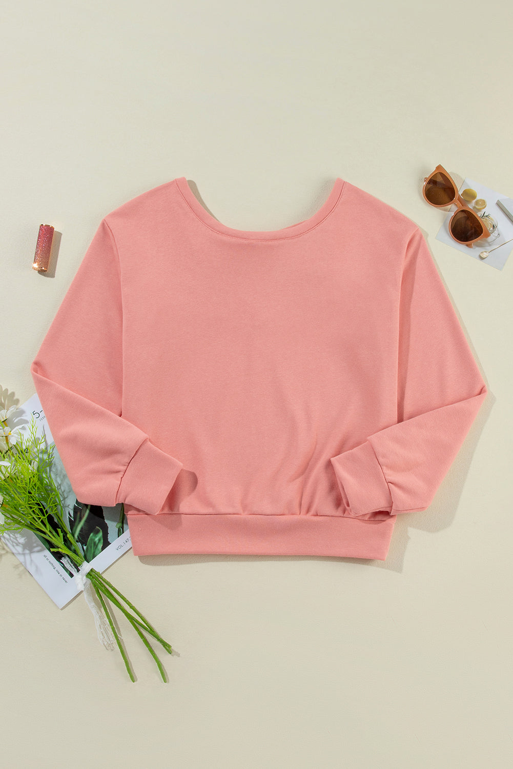 Bowknot Round Neck Sweatshirt
