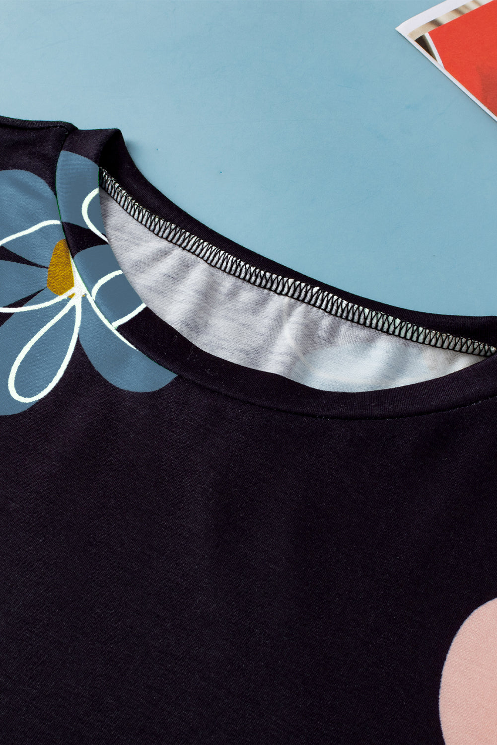 Summer Flower Print Casual Round Neck T Shirt
