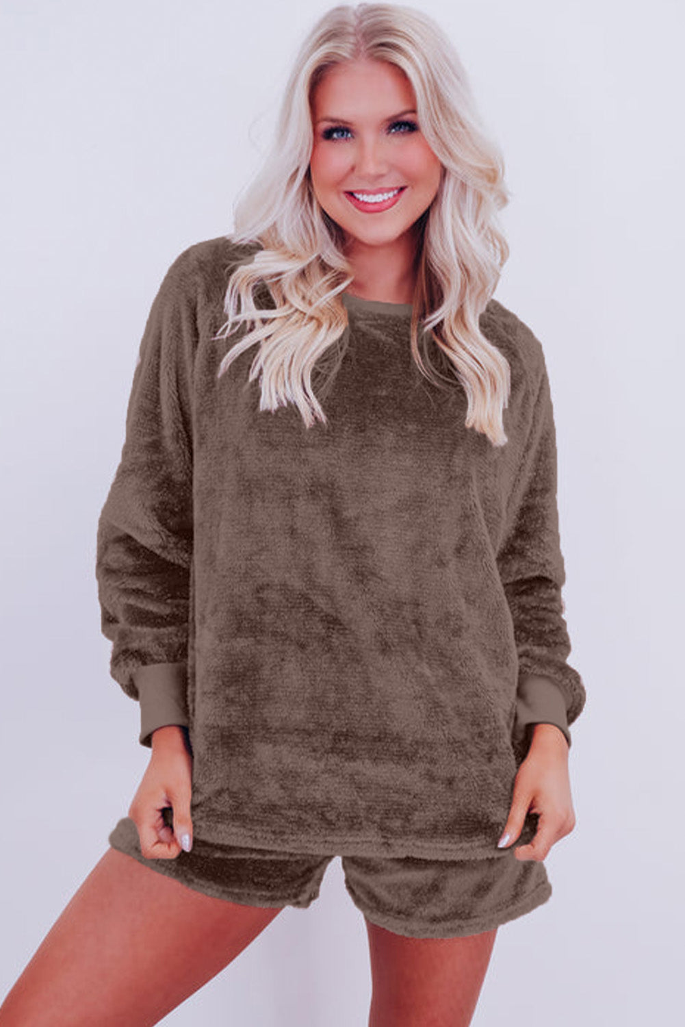 Teddy Bear Feel Two-Piece Fleece Lounge Set