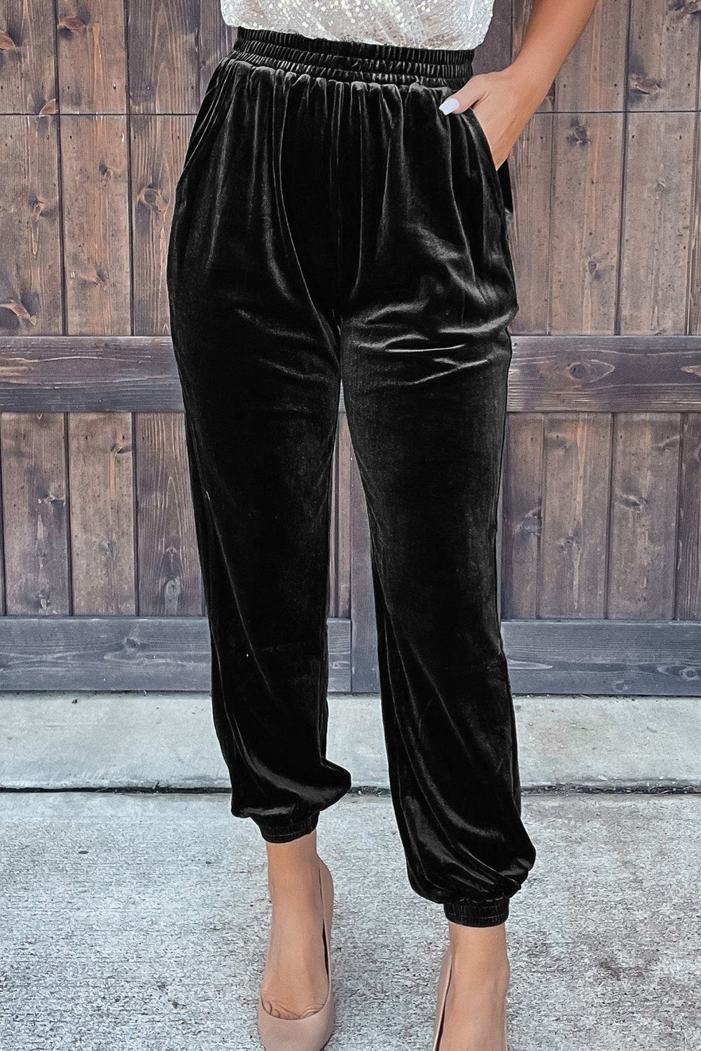 Oh So Smooth! Black Velvet Pants