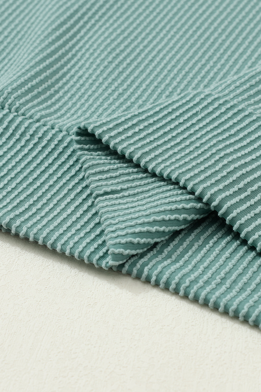 Color Block Ribbed Loose Long Sleeve Top