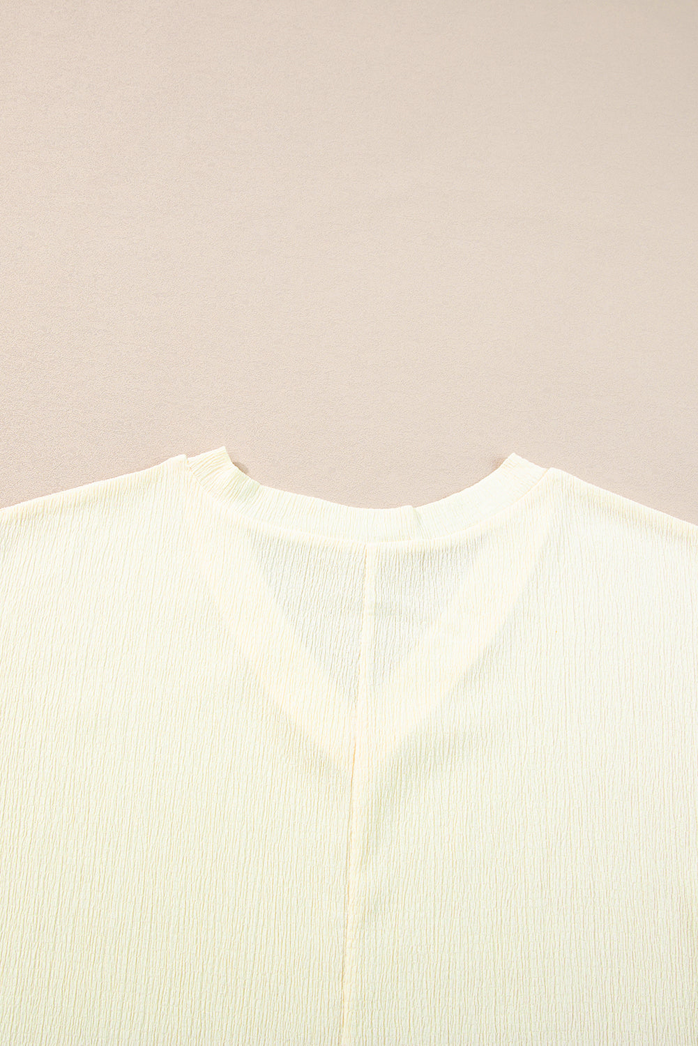 Bright Pink Crinkled V Neck Wide Sleeve T-shirt