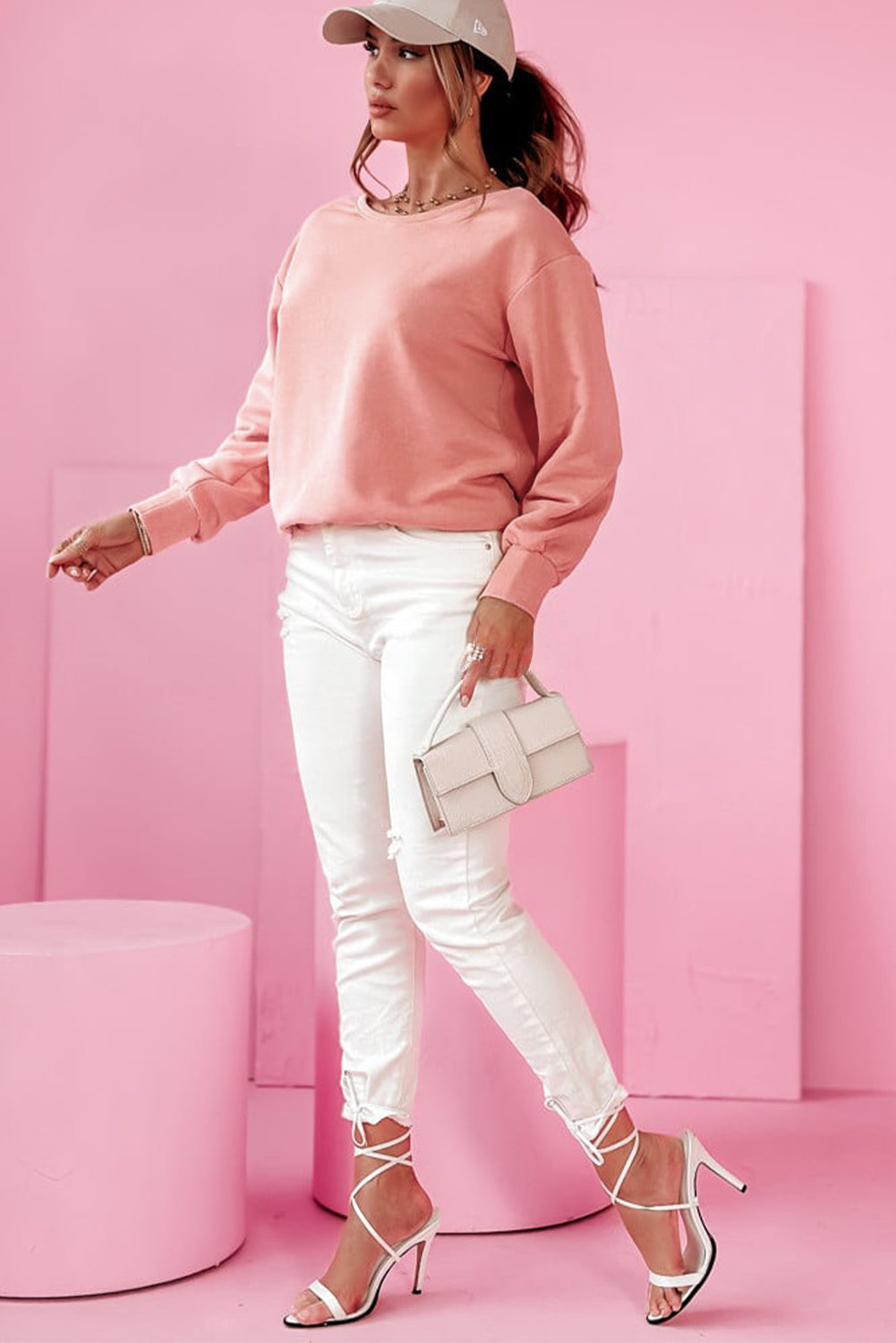 Bowknot Round Neck Sweatshirt