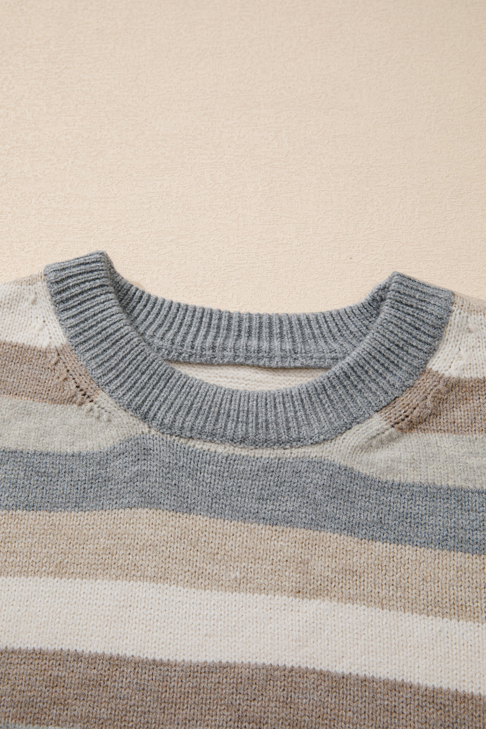 Stripes for Days Ribbed Edge Round Neck Sweater