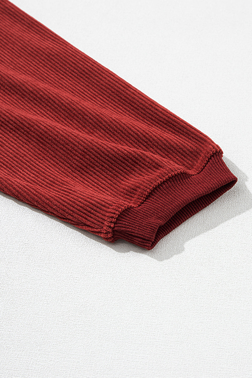 Strawberry Pink Ribbed Corded Oversized Sweatshirt