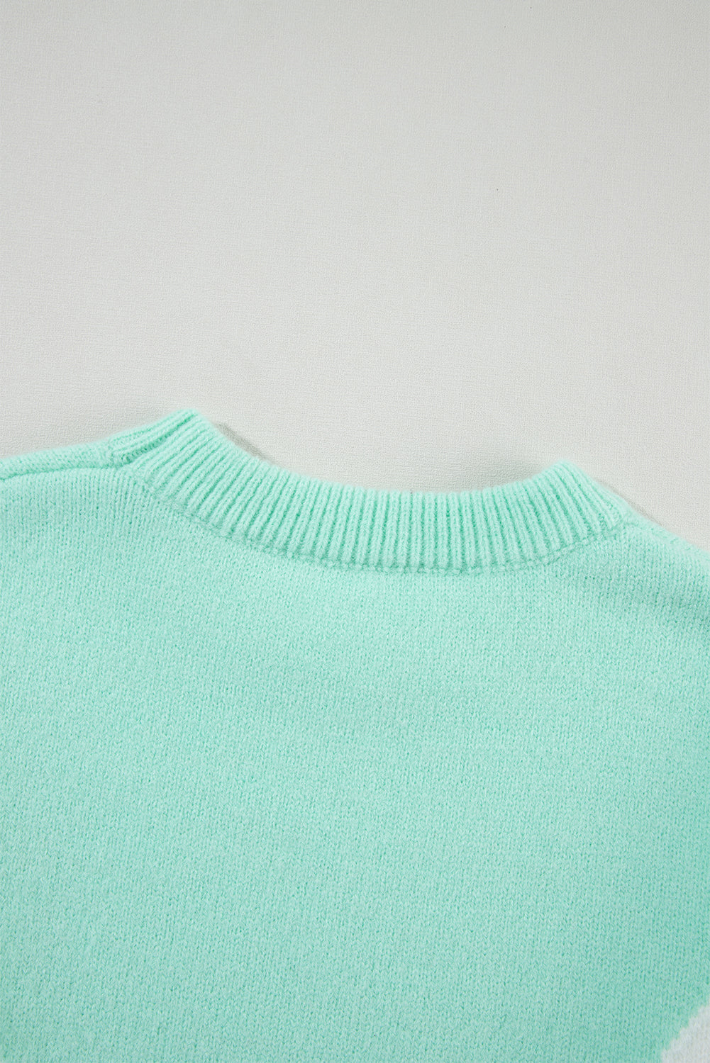 Chevron Colorblock Ribbed Knit Drop Shoulder Sweater