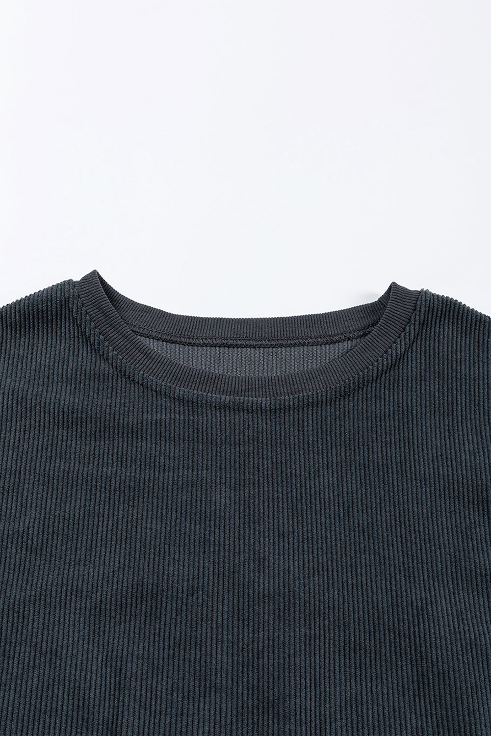 Strawberry Pink Ribbed Corded Oversized Sweatshirt