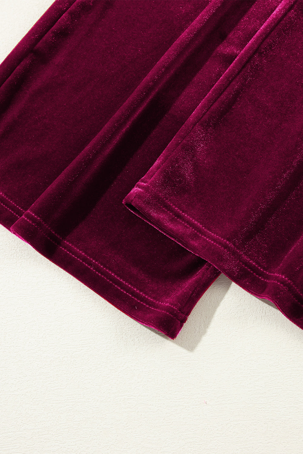 Velvet Drawstring Waist Wide Leg Pants