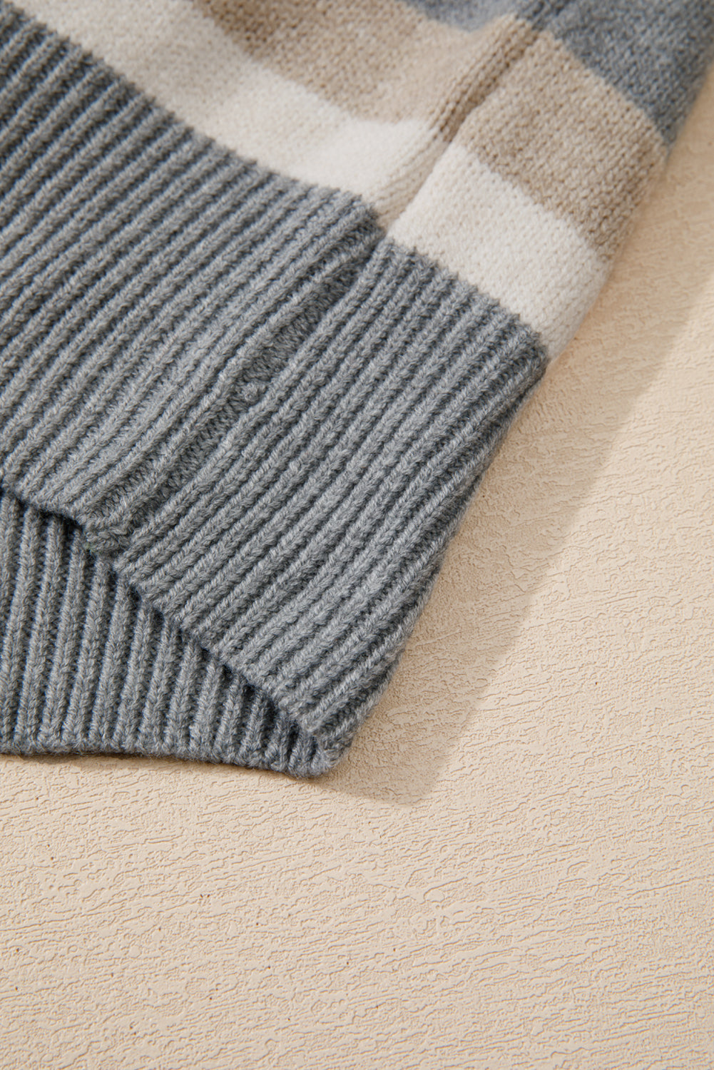 Stripes for Days Ribbed Edge Round Neck Sweater