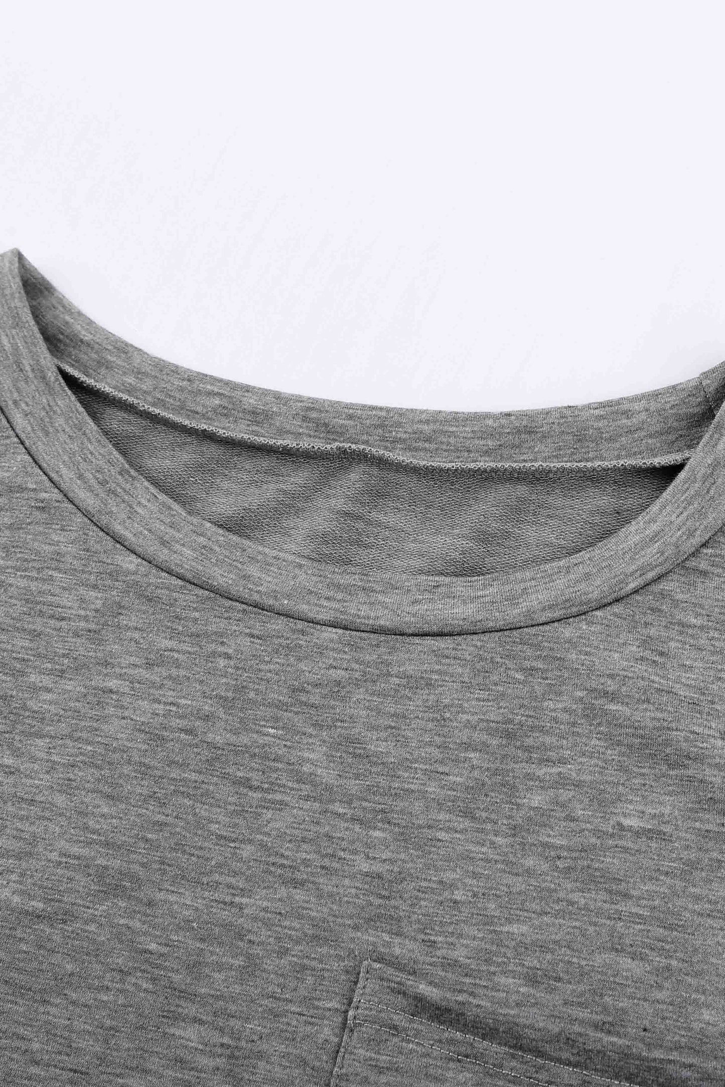 Solid Color Short Sleeve Basic T Shirt with Patch Pocket