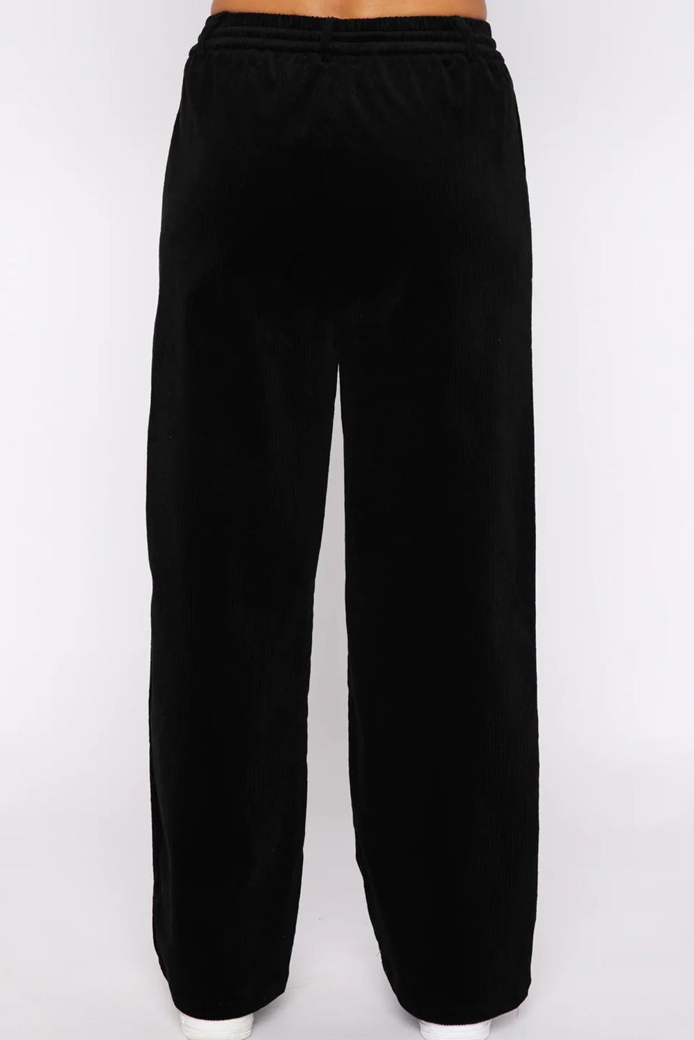 Velvet Drawstring Waist Wide Leg Pants