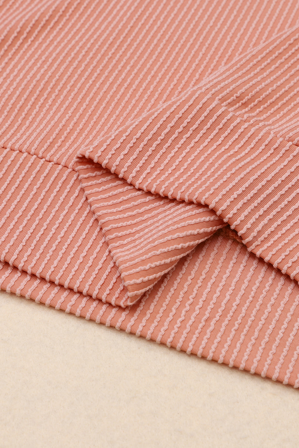 Color Block Ribbed Loose Long Sleeve Top
